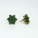 Emerald-Flower-Stud-Earrings-epoojastore-3-3