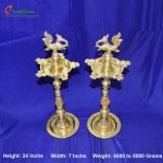 Antique Peacock Deepam 24 Inches ( Pair)