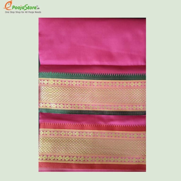 Art Silk Dhothi With Big Border (Dark Pink Colour) (9*5)
