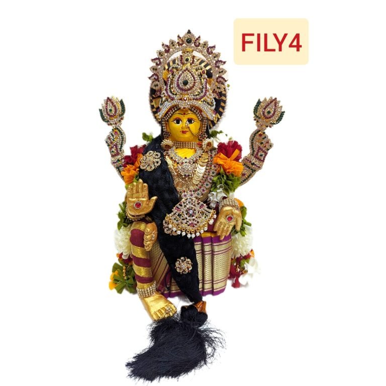 Varalakshmi Ammavari Idol Yellow Colour with Maroon Border ( Size 15 Inchs)