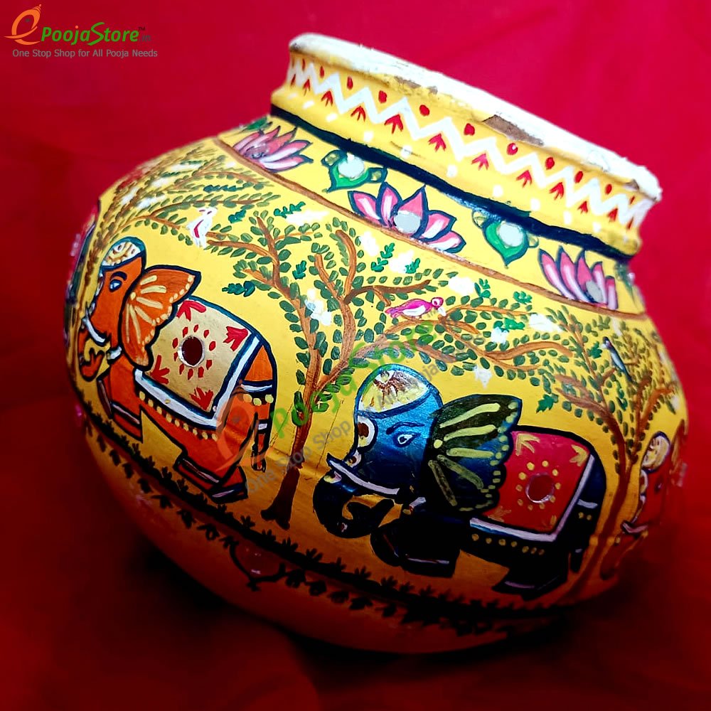 Decorative Wedding Pots / Designed Wedding Pots/ Elephant Designed Wedding Pots(2 Pots With 2 Lids)