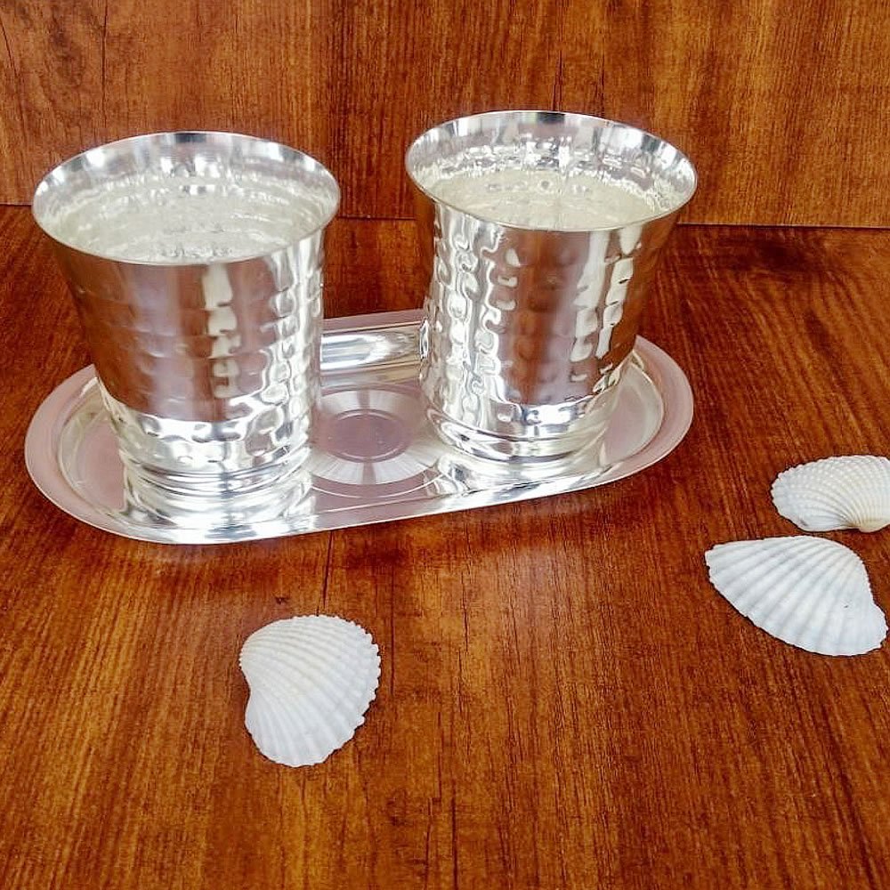 Hammer Glass Set 2 Pcs (Silver Coated)