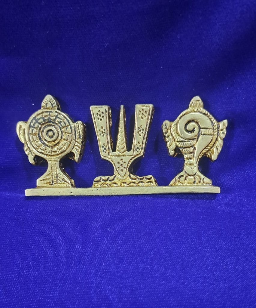 Brass Shanku Chakra Namam Stand